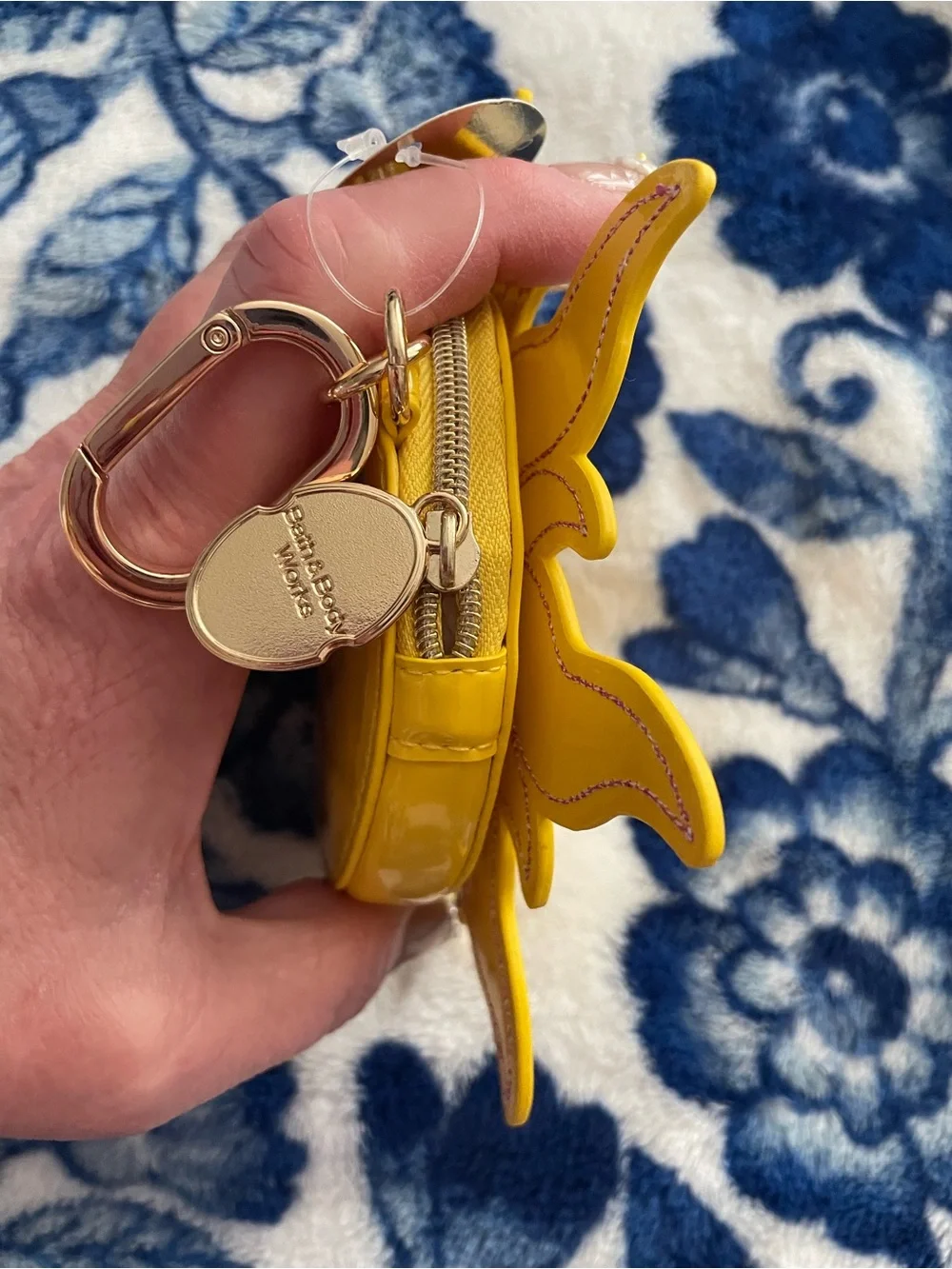 NWT Disney’s Rapunzel Bath & Body Works Yellow Sun Keychain Coin Purse